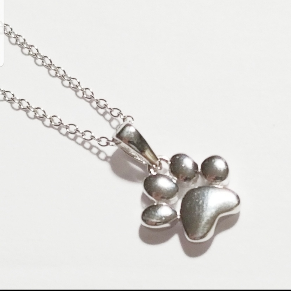 Sterling Silver Pet Paw Necklace